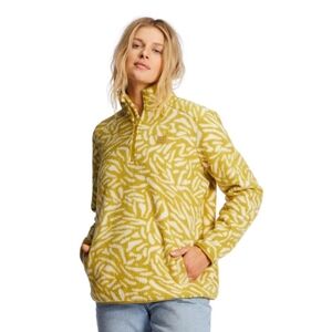 Billabong Women's Yellow and White Patterned Cowl Sweater